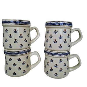 Vintage Sanyei Country Field Coffee Mug Made In Japan Cottagecore